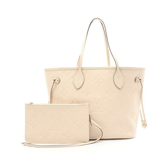 Louis Vuitton Neverfull Tote Bag Leather Empreinte Ivory White - Picture 1 of 5